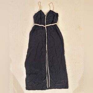 Parker Navy Dress with Cream Trim